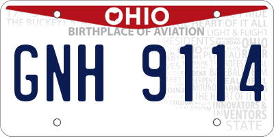 OH license plate GNH9114