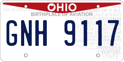 OH license plate GNH9117