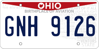 OH license plate GNH9126