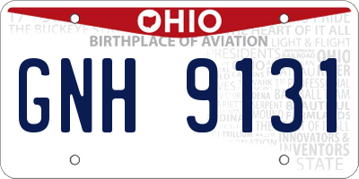OH license plate GNH9131