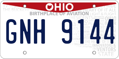 OH license plate GNH9144