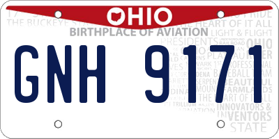 OH license plate GNH9171