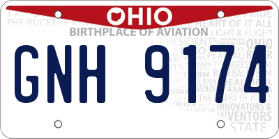 OH license plate GNH9174