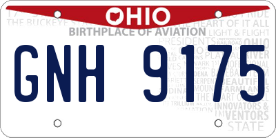 OH license plate GNH9175