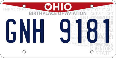 OH license plate GNH9181