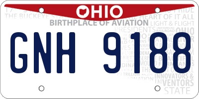OH license plate GNH9188