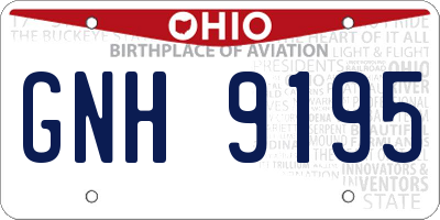OH license plate GNH9195