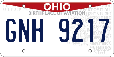 OH license plate GNH9217