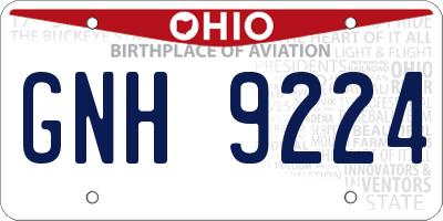OH license plate GNH9224