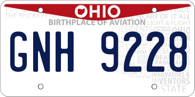 OH license plate GNH9228