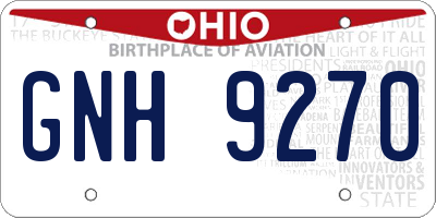 OH license plate GNH9270