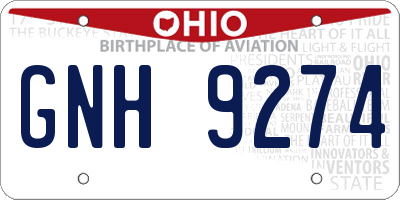 OH license plate GNH9274