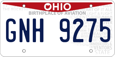 OH license plate GNH9275