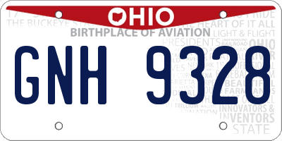 OH license plate GNH9328