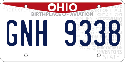 OH license plate GNH9338
