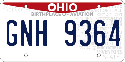OH license plate GNH9364