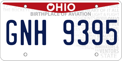 OH license plate GNH9395