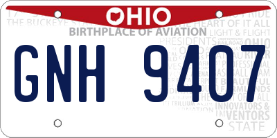 OH license plate GNH9407