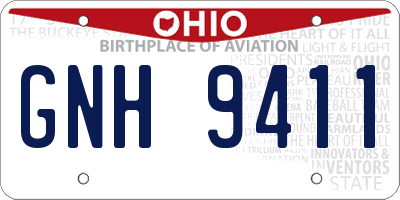 OH license plate GNH9411