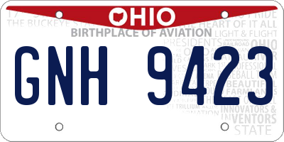 OH license plate GNH9423