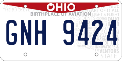 OH license plate GNH9424