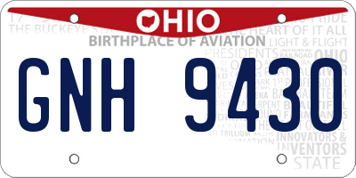 OH license plate GNH9430