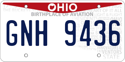 OH license plate GNH9436