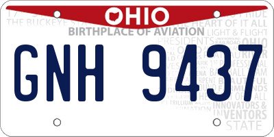 OH license plate GNH9437