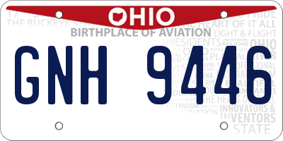 OH license plate GNH9446