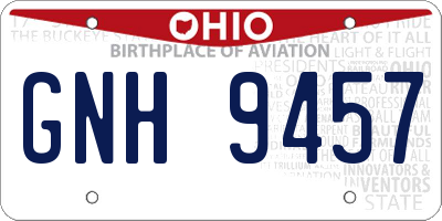 OH license plate GNH9457