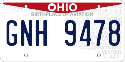 OH license plate GNH9478