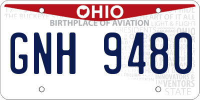 OH license plate GNH9480