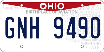 OH license plate GNH9490