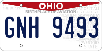 OH license plate GNH9493