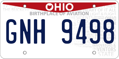 OH license plate GNH9498