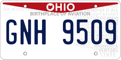 OH license plate GNH9509