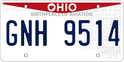 OH license plate GNH9514