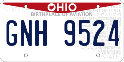 OH license plate GNH9524