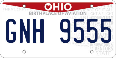 OH license plate GNH9555