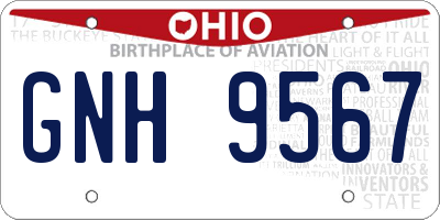 OH license plate GNH9567