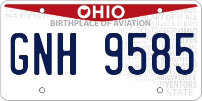 OH license plate GNH9585