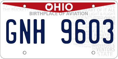 OH license plate GNH9603