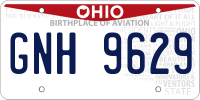 OH license plate GNH9629
