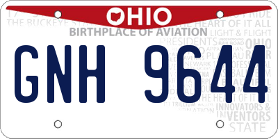 OH license plate GNH9644
