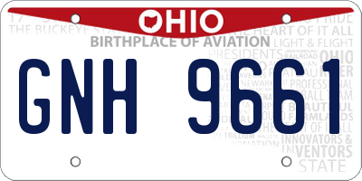 OH license plate GNH9661