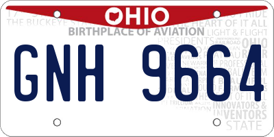 OH license plate GNH9664