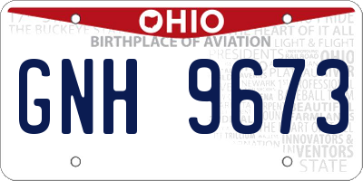 OH license plate GNH9673