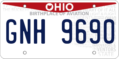 OH license plate GNH9690