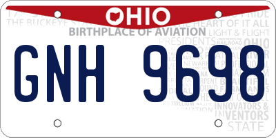 OH license plate GNH9698
