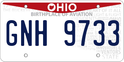 OH license plate GNH9733
